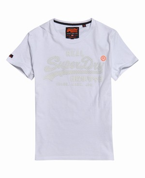 Superdry Vintage Logo Monochrome Férfi Pólók Fehér | AUDHI5398